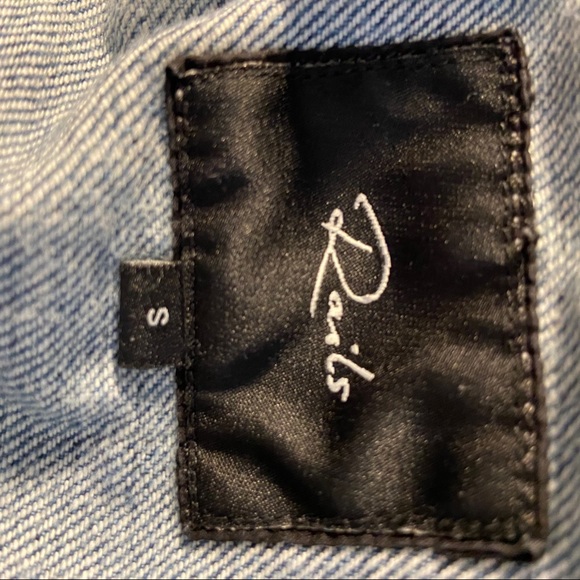 RailsCustomRigginsLettermanDistressed Denim Jacket - Picture 10 of 12